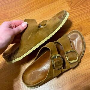 Birkenstock Leather Gold Buckle Sandals
